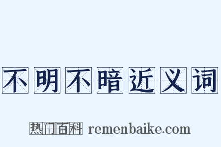 不明不暗近义词是什么意思的图片